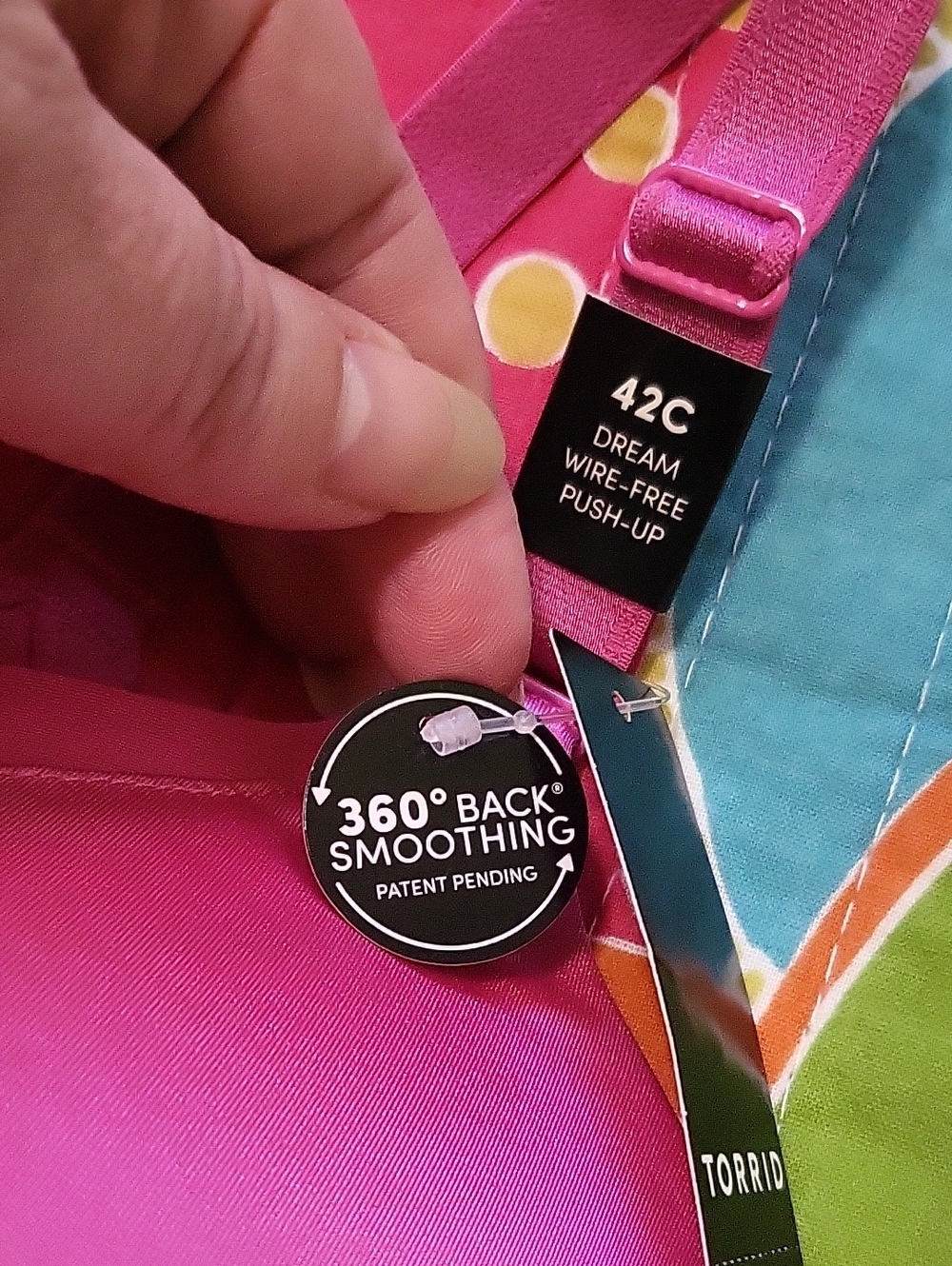 Torrid Magenta/Hot Pink Wireless Push-Up Bra with 360 Back Smoothing 42C NWT - Picture 15 of 15